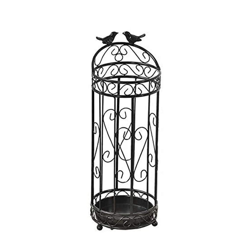 MOBYGKFY Household Umbrella Stand Wrought Iron Foyer Round Storage Bucket