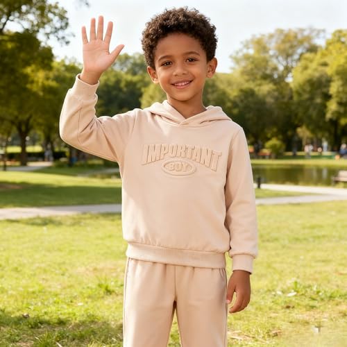 Image of Boy Clothes Plant Camouflage Pants LA Letter Print Top Sweatsuit Fall Boys Outfits Set