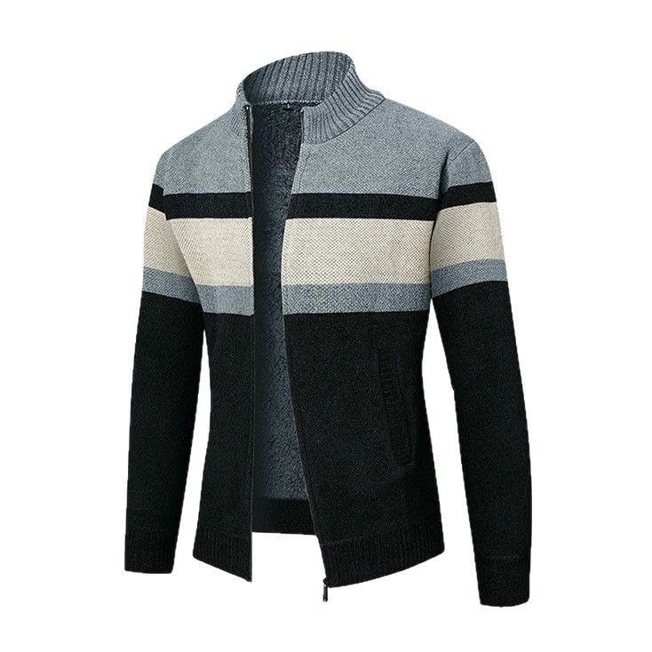 Pull d'hiver en tricot doublé polaire chaud et confortable