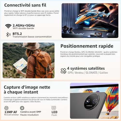 TECLAST P50T Tablette 11" 90Hz Android 16,8000mAh,16Go+128Go+5To, 5G WiFi 6 – vue 7