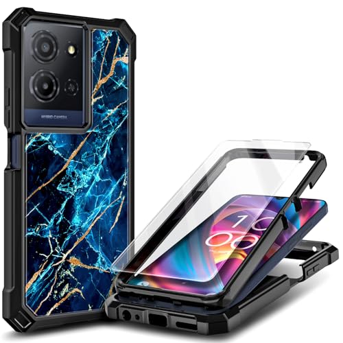 WDHD for TCL K33 5G/K32 5G Phone Case, Shockproof Cover, Marble Sapphire