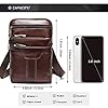 Sac à bandoulière pour téléphone Portable pour Homme, Sac Banane en Cuir Marron, Plusieurs Poches Verticales, étui de Ceinture pour téléphone Portable, étui de Ceinture à bandoulière, Sac Banane avec #2