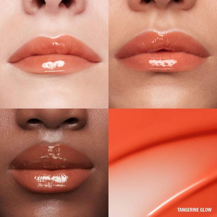 MoistureGlow Plumping Lip Serum - Hydrating Lip Care - Glossy Shine, Soft Plumping Effect, Lightweight Non-Sticky Formula for Smooth and Fuller-Looking Lips - Color: Tangerine Glow - (Sheer Orange)