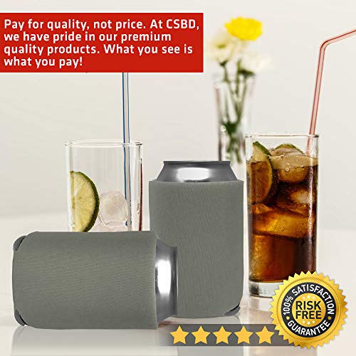 Csbd Beer Can Coolers Sleeves, Soft Insulated Reusable Drink Caddies For Water Bottles Or Soda, Collapsible Blank Diy Customizable For Parties, Events Or Weddings, Bulk (25, Gray) #TOP4