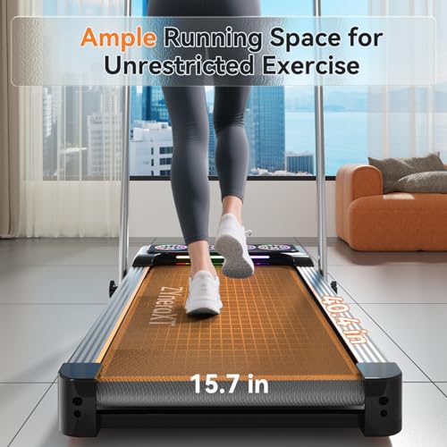 Image of Foldable Walking Pad Treadmill with 12% 12-Level Auto Incline, RGB LED Screen, Bluetooth Speaker, 300 lbs Capacity, Compact Design for Home, Hiking, Under Desk Use