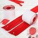 Acshio 4 Pack Dust Protector Zipper, 7 Ft Long x 3 in Wide Heavy Duty Double Sided Zipper with Plastic Sheeting Cutter, Airtight Seal Self-Adhesive Instant Door Zipper for Dust Barriers, Red