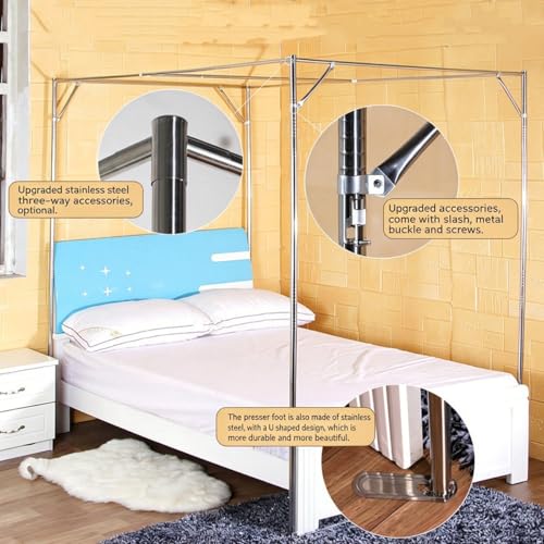 Moustiquaire de lit en acier inoxydable pour lits simple et double
