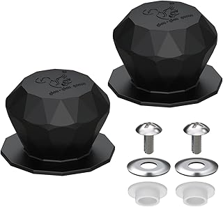 Silicone Universal Pot Lid Replacement Knobs Pan Lid Holding Handles Long Screws Anti-scald Cookware Cover for Kitchen Glass Lid 2 Pack Diamond Shape Black