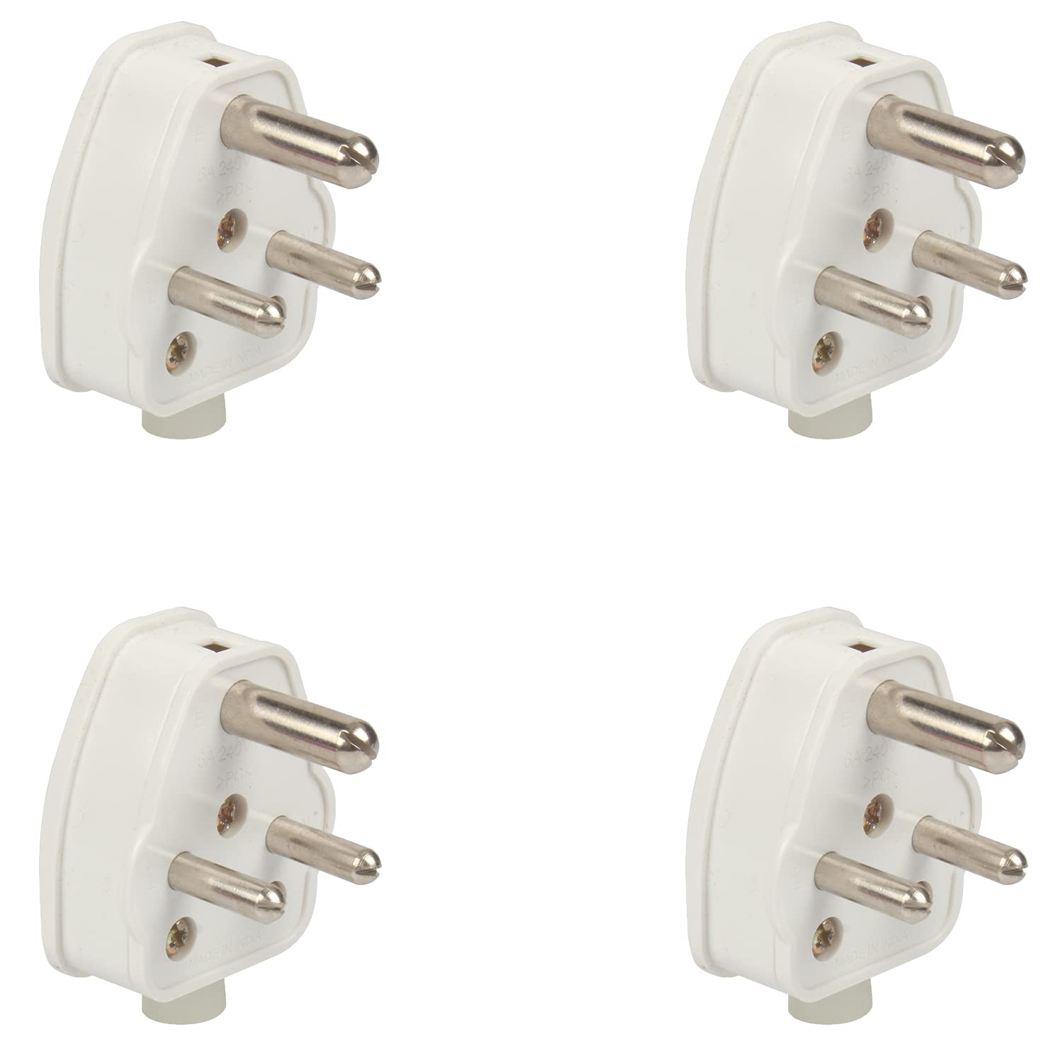 Avinash 3 Pin Converter 6A 240V, White|3 Pin Adapter|3 Pin Conversion Plug|Universal Plug|Travel Adapter|3 Pin Socket - (Pack of 2)