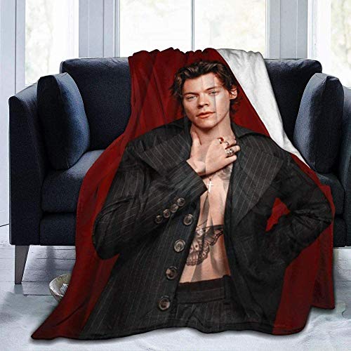 XZHYMJ Manta de Lana Harry Styles Manta de Microfibra Ultra Suave Manta Suave y cálida con Estampado Digital Manta de Franela Regalo de cumpleaños de Navidad Presente 50 x 40 Pulgadas Cover