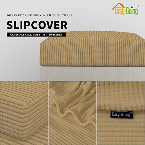 Image of Easy-Going Stretch Cushion Cover Sofa Cushion Furniture Protector Sofa Seat Sofa slipcover Sofa Cover Soft Flexibility with Elastic Bottom(Sofa Cushion,Golden) | Sofa Cushion Furniture Protector Sofa Seat sofa slipcover Washable sofa cover soft with Elastic Bottom Golden