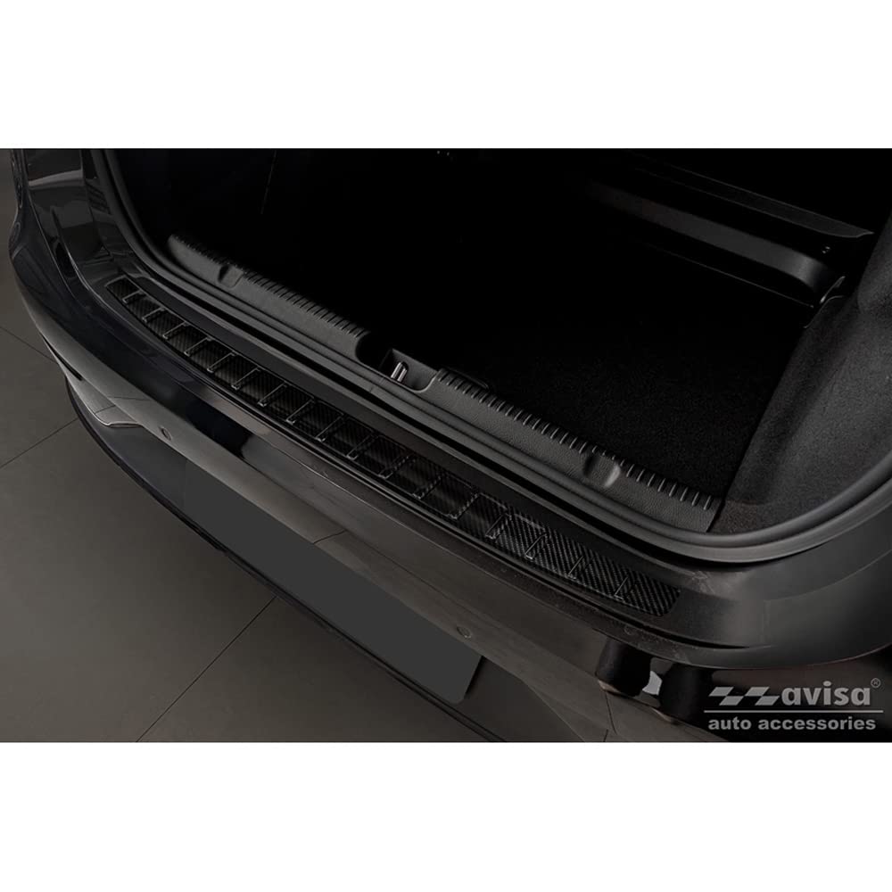 Avisa Protector del Parachoques Trasero de Carbono 3D Compatible con Mercedes EQE (V295) 2022- 'Ribs'