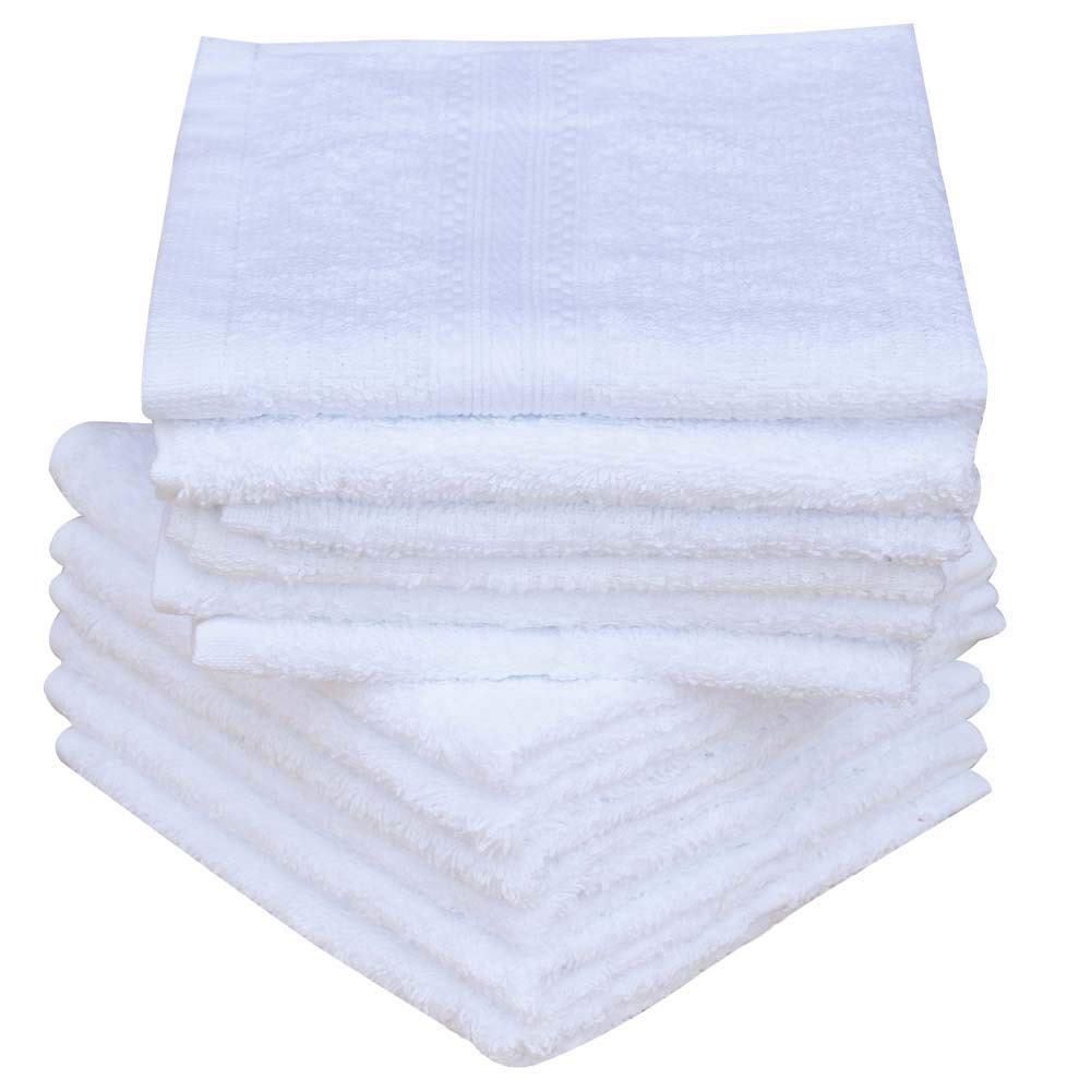 LivingtexHighly Absorbent, Soft, and Cotton, 12 Pack - (White) Washcloth/Wash-Towel/Face Towel - (12"X12") (White)