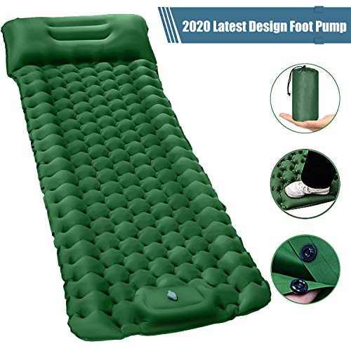 Kuyang Isomatte Camping - Aufblasbare, leichte Rucksackunterlage für Wanderungen zum Wandern auf Reisen, langlebige, wasserdichte, kompakte Luftmatratze mit eingebauter Pumpe