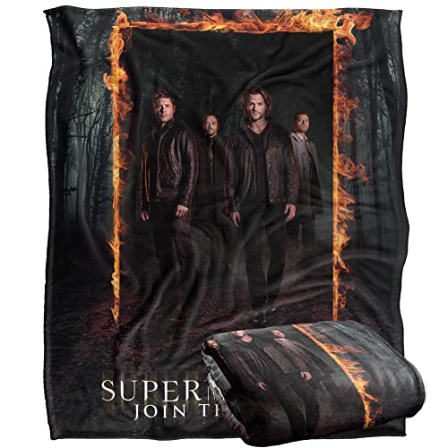 Supernatural Fire Frame Officially Licensed Silky Touch Super Soft Throw Blanket 50
