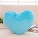 Zinsale Coton Forme de Coeur Peluche Coussins Coussin de Soutien du Dos Coussin décoratif (Bleu)