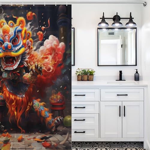 Rideau de douche anti-éclaboussures 140x183cm lavable pour sol sec - 5
