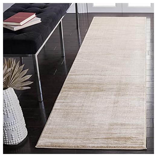 SAFAVIEH Vision Collection 2'2" x 6' Cream VSN606F Modern Ombre Tonal Chic Non-Shedding Living Room Entryway Foyer Hallway Bedroom Runner Rug