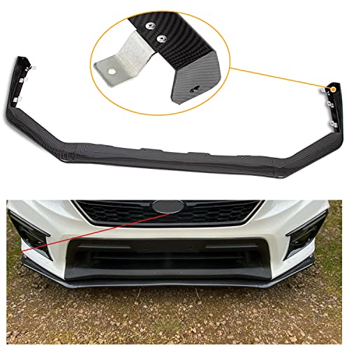 ECOTRIC Carbon Fiber Style Front Bumper Lip Spoiler Compatible with 2015-2021 Subaru Impreza WRX & STI, Front Bumper Lip Lower Spoiler Splitter Finisher Under Chin Spoiler V Limited Style
