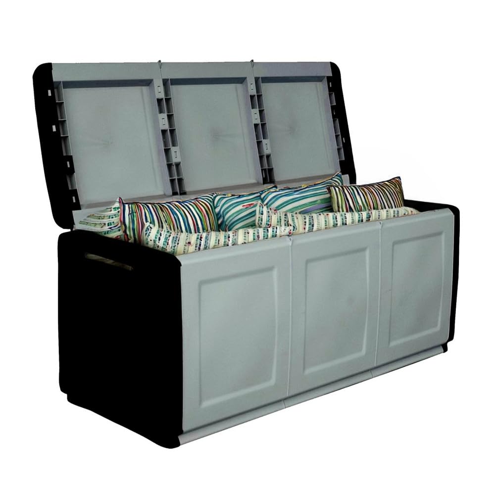 Gartenbox Wetterfest Outdoor Garten Box Gartenauflagen Gartentruhe XXL Auflagenbox Wetterfest Kissenbox Aufbewahrungsbox Gartenkiste Balkonschrank Groß 410 L