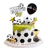 Soccer Cake Topper, Qoadwem Soccer Cake Decorations Toppers With Soccer Cake Surround For Boys Birth