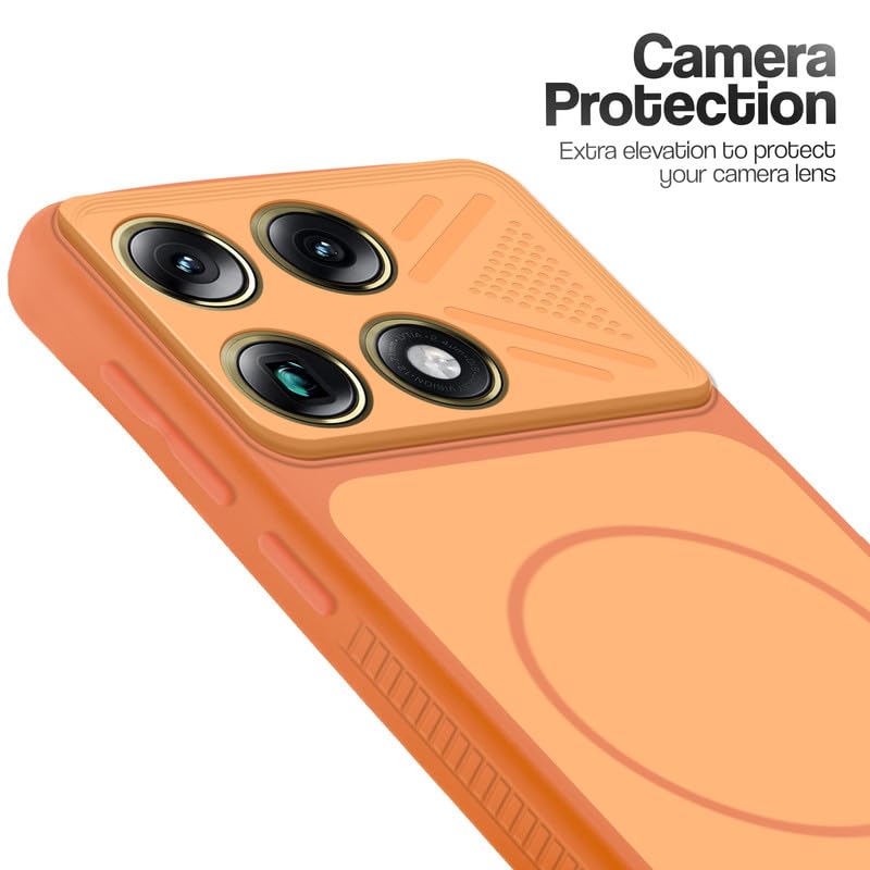 Image of Mr. Case Back Cover for Motorola Signature | Ring Design Protective Case with Camera Cut Protection | Anti Slip Grip | Shockproof Mobile Cover - Orange