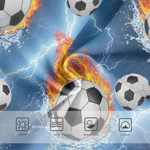 Underwear Girls, Soccer Balls Water Flames Toddler Girl Briefs, Cotton Girls Underwear, 2T–8 Years3