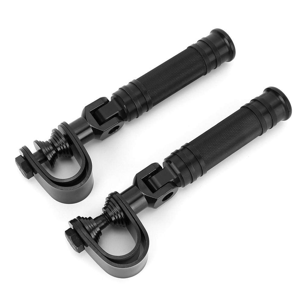 KSTE Motorrad Fußrasten, 25mm Universal Motorrad CNC Fußrasten 90-Grad Klappbare Pedalhalterung Zubehör für Motorräder