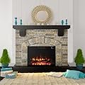 45 Inch Electric Fireplace with Mantel, Tall Fire Place Heater Freestanding with Remote Control Timer LED Flame for Living Room Bedroom, Gray
