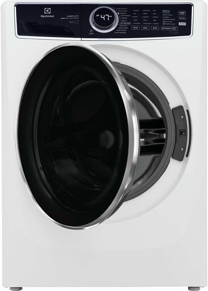Electrolux 27 in. W 4.5 cu. ft. Front Load Washer with SmartBoost, LuxCare Plus Wash System, Perfect Steam in White