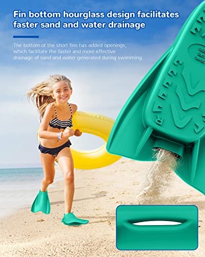Wstoo Swimming Fins,Swimming Training Fins Short Blade Flippers Build Leg Strength,Silicone Swimming Flippers For Youth And Kids #TOP2