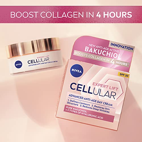 NIVEA Cellular Expert Lift Anti-Age Day Cream 50ml, Anti-Wrinkle Cream with Pure Bakuchiol and Two Types of Hyaluronic Acid, Day Cream for Women, Anti-Ageing Face Cream