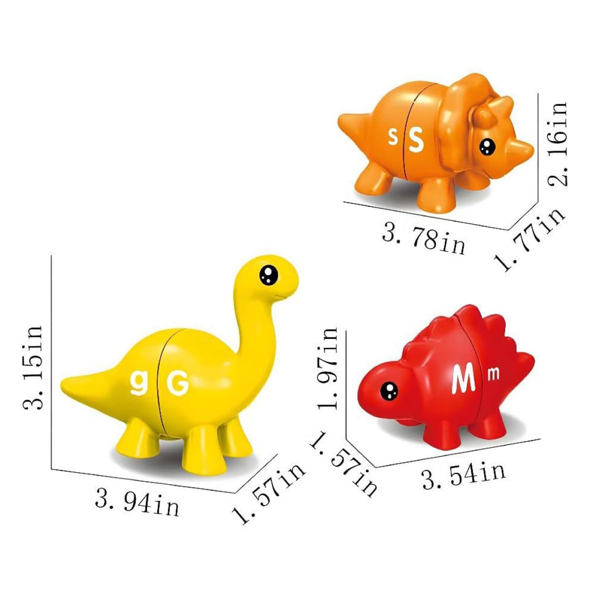 GARVALON Gioco Didattico 13 Pezzi Dinosauri in Plastica per Bambini, attività di Abbinamento e Sviluppo Memoria, per Apprendimento e Motricità Fine
