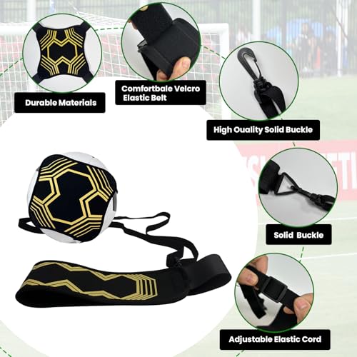 biguphate 2024 Solo Practice Soccer/Volleyball/Rugby Trainer, Football Kick Throw Training Aid, Adjustable Waist Belt for Kids and Adults