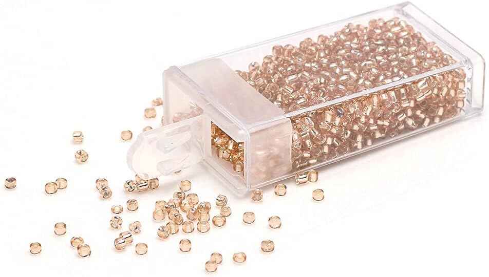1000pcs/Box Spacer Seed Beads 2mm Crystal Glass Round Beads Small for DIY Making Charms Bracelets Necklace Jewelry - (Color: Silver Champagne)
