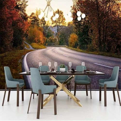 Acogedor Hermoso Finales De Otoño Camino De Manglares 3D Papel Pintado Seda Texturizada Primera Calidad Sala De Estar Sofá Dormitorio Comedor Hogar Pared-350cm×256cm