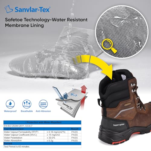 SAFETOE Men's Waterproof Cow Leather Safety Boot 8-inch Composite Toe Work Boots Insulated Winter Snow Boots2