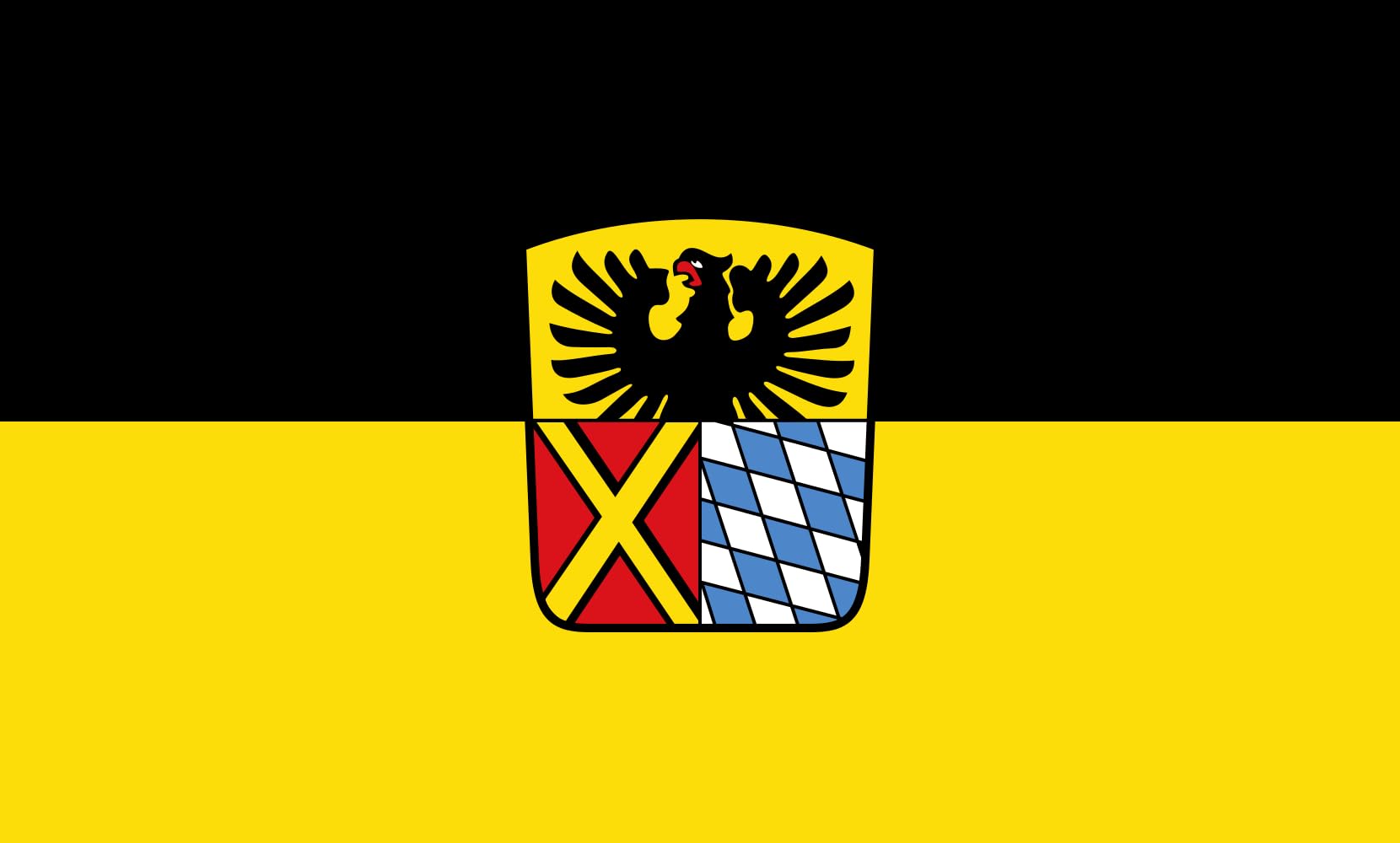 Drapeau Donau-Ries de haute qualité | Pavillon paysage 1.35m² aux finitions renforcées
