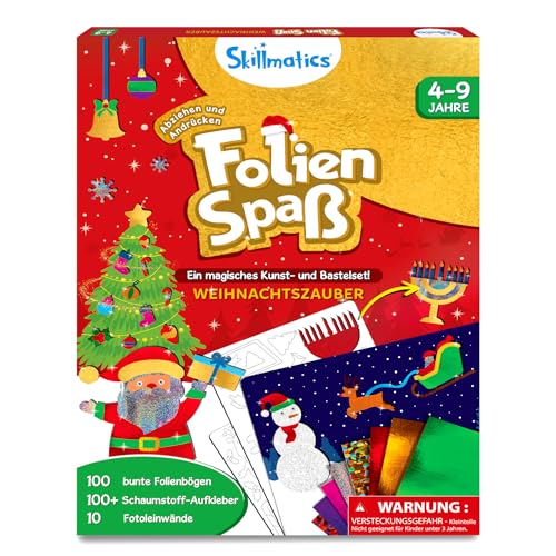 Skillmatics Folienspaß – Weihnachtszauber, Kleckerfreie Kunst & Bastelsets, DIY-Kreativaktivität, Reisespielzeug, Geschenke für Jungen & Mädchen im Alter von 4, 5, 6, 7, 8, 9 Jahren
