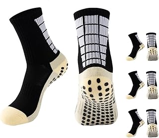 Anti-slip Athletic Sock, 3 Pairs Non-slip Slipper Sock Grip Soccer Sock,Sports Trainning Sock for Pilates Gym Football Tennis