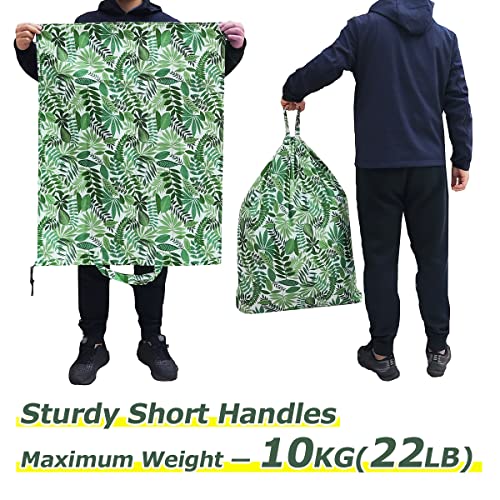 Zhmaibdm Large Laundry Bag With Handles, Washable Large Dirty Clothes, Drawstring Organizer Bag, Fit Hamper Basket Camp Travel Home College Dorm, 26X36 Inch, Green #TOP4