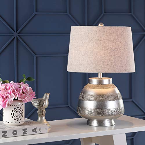 Super Big Clearance! JONATHAN Y JYL3038A Ziggy 24" Resin LED Lamp Contemporary,Transitional for Bedroom, Living Room, Office, College Dorm, Coffee Table, Bookcase, Antique Silver