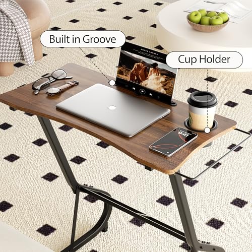 GRLEAF Adjustable Height Standing Desk for Walking Pad Treadmill, Desk for Laptop with Cup Holder, Desk for Bike/Cycling, Used for Bedrooms and Offices (Vintage Brown)
