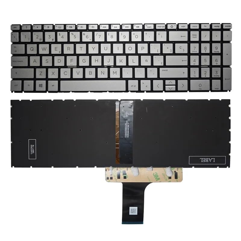 Clavier HP Pavilion 15-EG 15-EH AZERTY Français Argent Rétroéclairé