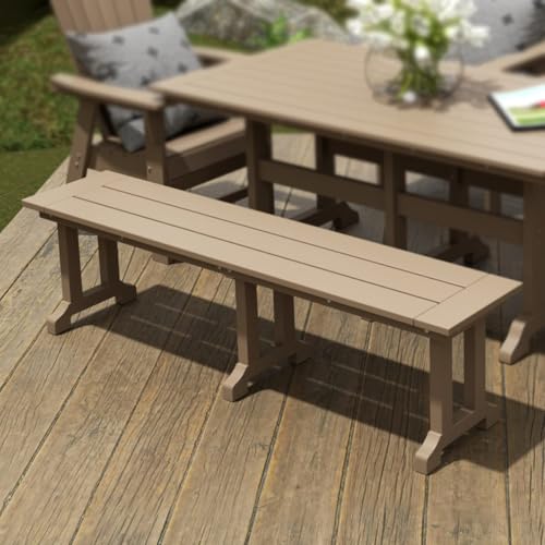 WestinTrends Malibu 65" Outdoor Dining Bench, All Weather Resistant Poly
