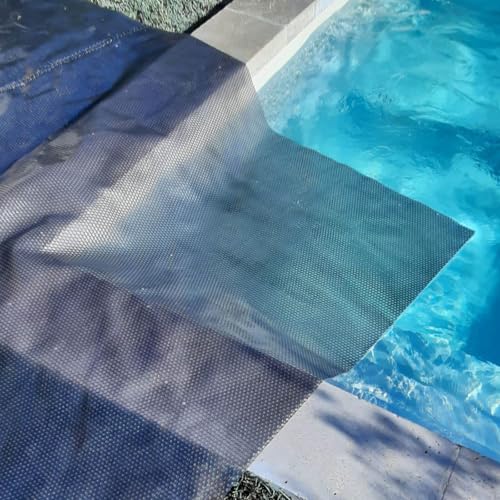 EDENEA - Couverture Solaire Piscine - Gris Silver - Rectangle - Epaisseur 350 Microns Haute Performance-Œillets Offerts-Idéale Piscine Hors Sol et Enterrée...