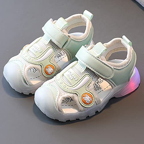 Toddler Boys Light Up Sandals Closed Toe Breathable Non Slip Kids Girls Beach Sandals Soft Sole Summer Outdoor3