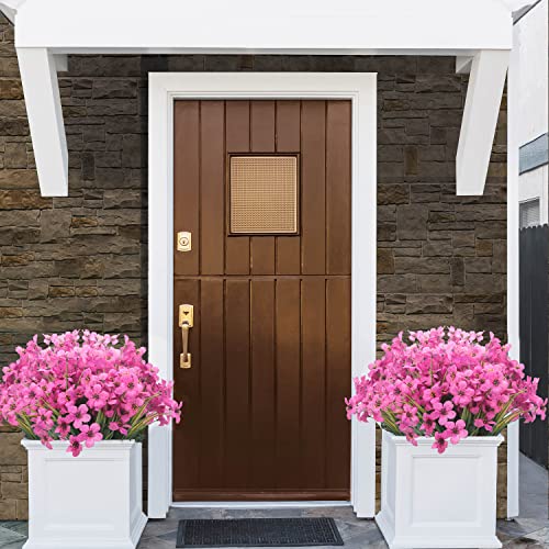 Grunyia 20 Bundles Artificial Flowers, Outdoor Indoor Uv Resistant Fake Flowers No Fade Faux Plastic Plants Garden Porch Window Box Decoration #TOP1