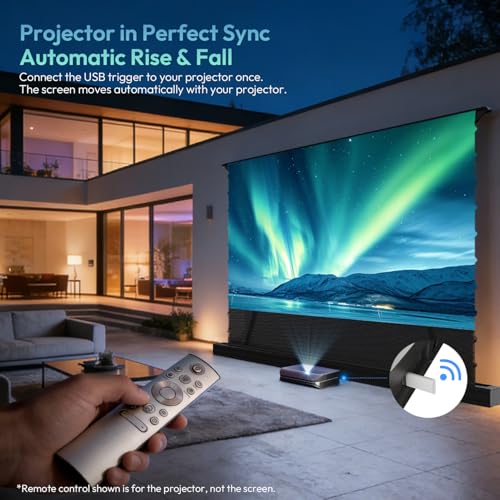 Image of NothingProjector Motorized ALR Screen, 85% Ambient Light Rejecting, 120 inch, Floor Rising, 4K /8K UHD, Active 3D, Anti Daylight, Retractable Automatic for Standard /Long /Ultra Short Throw Projector