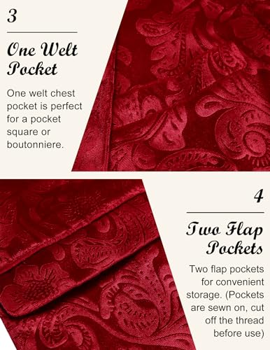 Image of COOFANDY Men's Velvet Blazer Notched Lapel Velour Suit Jacket One Button Tuxedo Jackets for Wedding Prom Party Dinner